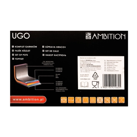 Ambition Zestaw Komplet Garnków UGO 6 Elementów